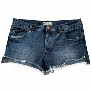 Free People Dark Blue Jean Shorts